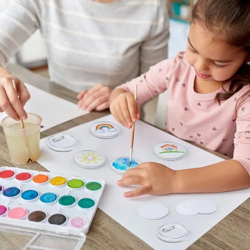 Miniatura 5 de 100 botones acrílicos transparentes de 3 pulgadas con 200 papel, 20 herramientas de extracción de tarjetas SIM, haz tus propios botones con alfiler