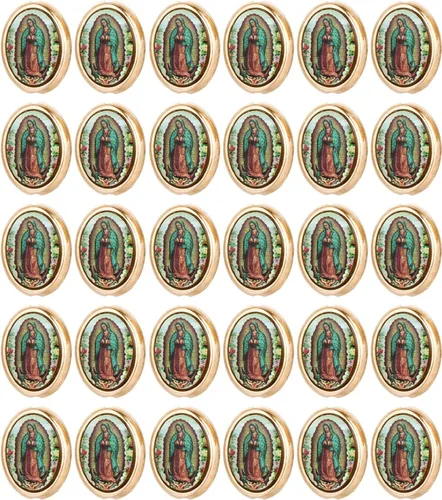 Miniatura 12 de 30 Piezas Cuentas Espaciadoras de Nuestra Señora de Guadalupe San Judas para Bricolaje Rosario Capilla Collar Pulsera Fabricación de Joyas Parte