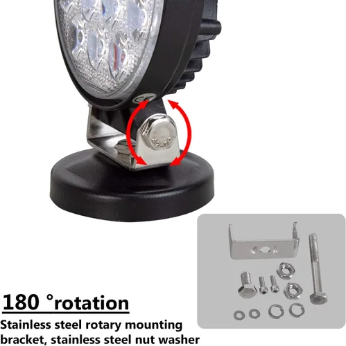 Miniatura 3 de RIGIDON Luz de trabajo LED de 4 pulgadas y 42 W con base magnética, luz redonda impermeable de 12 V 24 V, luces antiniebla LED para automóvil, SUV