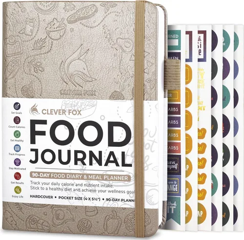 Miniatura 34 de Clever Fox Diario de Alimentos de Bolsillo - Diario Diario de Alimentos, Planificador de Comidas para Rastrear Calorías y Nutrientes, Cuaderno