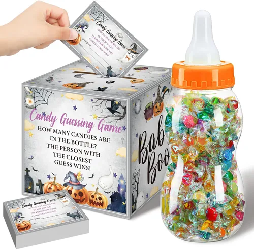 Miniatura 27 de Glenmal Juego de 52 piezas de regalo para juegos de baby shower, biberón grande para juego de ducha, adivina cuántos caramelos, decoraciones