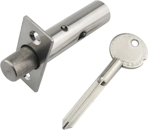 Miniatura 4 de JianLing 1 juego de acero inoxidable oculto de gestión de tubería de pozo de llave cerradura con tornillos 2.362 in mantenimiento cerradura