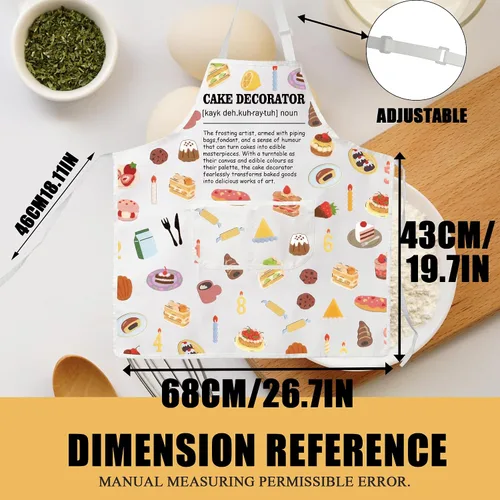 Miniatura 2 de CMNIM Regalos para amantes de la repostería, delantal impermeable para pastelería, con bolsillos para amantes de los pasteles, regalos de panadería