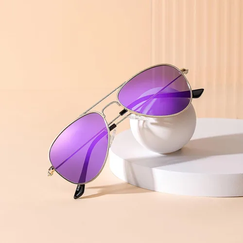 Miniatura 60 de Gleyemor Lentes de sol polarizados estilo aviador para niños y niñas, jóvenes, adolescentes, dos tamaños de 1.969 in y 2.047 in