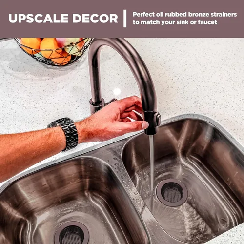 Miniatura 4 de Retisee 2 piezas de colador de fregadero de acero inoxidable para fregadero de cocina, cesta de colador de drenaje, cubierta de malla, colector