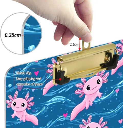 Miniatura 4 de Portapapeles con escala de sirena, diseño de moda, portapapeles de plástico tamaño carta para estudiantes, niños, mujeres y hombres, tablero de clip