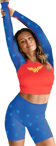 DC Comics Trajes de entrenamiento activo para mujer, Wonder Woman, Batgirl, Harley Quinn, Supergirl, Conjuntos de 2 piezas con pantalones cortos,