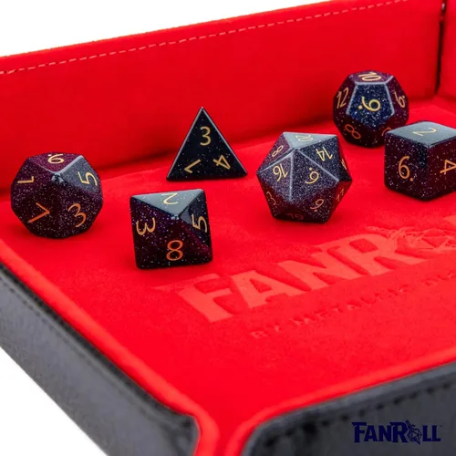 Miniatura 5 de FanRoll - Juego de dados DND de 0.630 in de piedra: piedra arenisca azul grabada, dados de juego de rol para Calabozos y Dragones