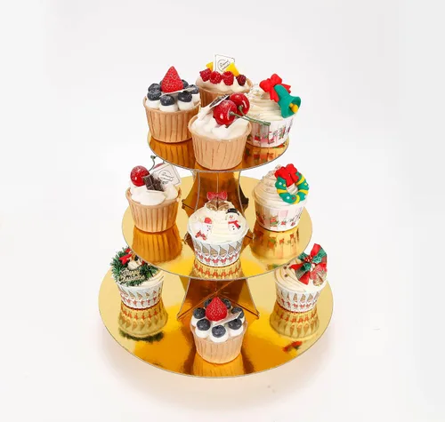 Miniatura 12 de YLDW Soporte para Cupcakes de 3 Niveles, Soporte para Pastel, Torre de Soporte para Cupcakes DIY Escalonada para Exhibiciones de Mesa de Postres