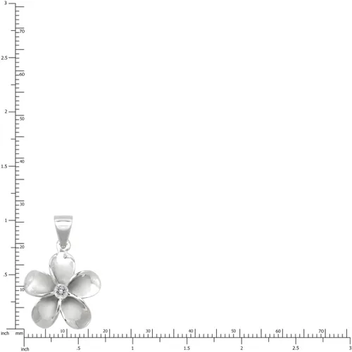 Miniatura 2 de Honolulu Jewelry Company Collar con colgante de plata esterlina CZ Plumeria Flower Nature con cadena de caja de 18 pulgadas, Metal, Circonia cúbica
