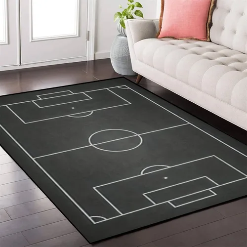 Miniatura 9 de Alfombra deportiva, campo de fútbol verde, 4 x 5 pies, nailon, antideslizante, lavable
