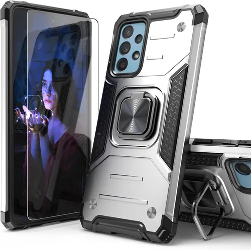 Miniatura 8 de Funda para Galaxy A52 5G con protector de pantalla, a prueba de caídas, ajuste delgado, con soporte para automóvil, funda protectora ligera