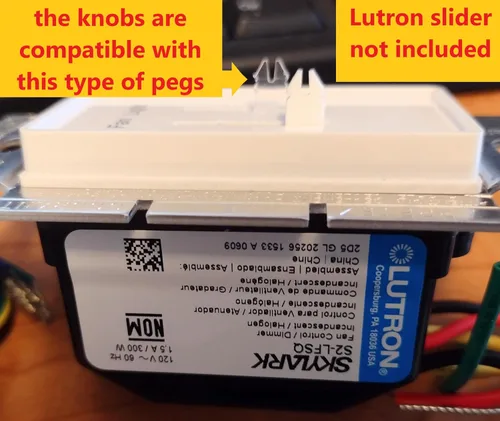 Miniatura 3 de Par de repuestos compatibles (2 piezas) de perillas divididas para atenuadores Lutron Skylark y control de ventilador (BLANCO)