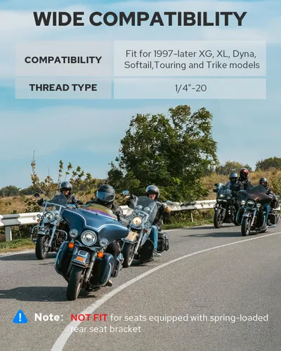 Miniatura 6 de Benlari Tornillos de asiento negros para montaje de guardabarros, compatible con Harley Davidson Touring Sportster Touring Road King Electra Street