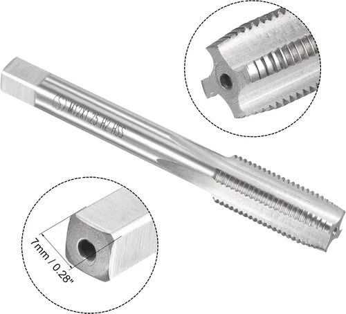 Miniatura 3 de uxcell M12 x 0.049 in Juego de llaves métricas y troqueladoras, rosca de máquina con troquel de roscado redondo, kit de grifo y troquelado