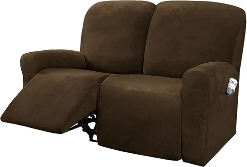 Miniatura 9 de NORTHERN BROTHERS Velvet - Funda para sofá reclinable de 3 plazas, 8 piezas, funda elástica y antideslizante, lavable, apta para mascotas y niños