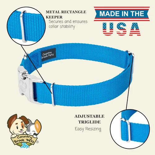 Miniatura 7 de Country Brook Petz - Collar de nailon premium para perro con hebilla de metal para razas pequeñas, medianas y grandes - Más de 10 colores geniales