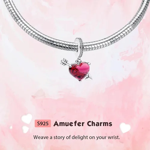 Miniatura 106 de Amufer S925 Charms for Women, compatible with Pandora Bracelets and Necklaces, Jewelry Gift