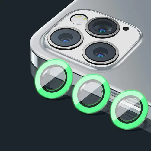 Miniatura 16 de Compatible con iPhone 11 Pro/11Pro Max/12 Pro Luminous Camera Lens Protector Ultra Thin Película de vidrio templado Protector de pantalla de cámara