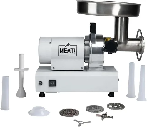 Miniatura 8 de ¡Carne! Molinillo de 1,5 HP con placas de molienda gruesas y finas, acero inoxidable, para moler carne, relleno de salchichas y procesamiento