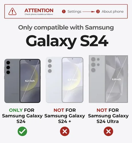 Miniatura 2 de Dexnor Funda para Samsung Galaxy S24 con Cubierta Deslizante Integrada para Cámara y Protector de Pantalla y Soporte, Funda Resistente a los Golpes