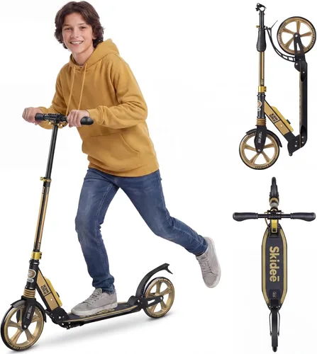 Miniatura 12 de SKIDEE Patinete para Adultos y Adolescentes, Altura Ajustable, Plegable, Ruedas Grandes, Ligero, Duradero, Suspensión Anti-Golpes, Hasta 220 Libras