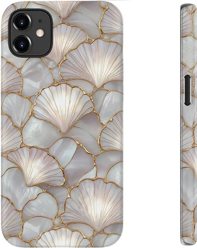 Miniatura 121 de bemal Funda para iPhone 12 Mini, estética, vintage, floreciente, peonía, concha, femenina, compatible con MagSafe, moderna, única, moderna, moderna