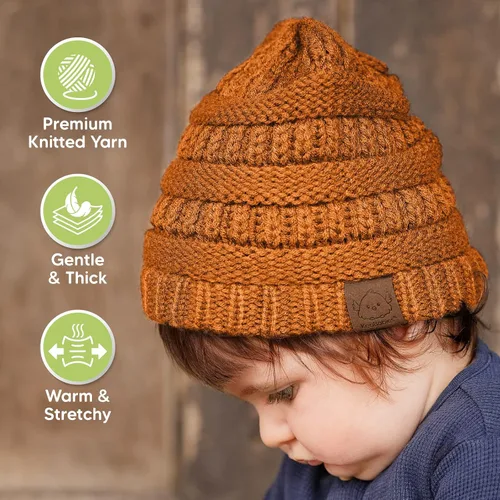 Miniatura 4 de Paquete de 3 gorros de bebé, sombreros de bebé, sombreros de recién nacido, sombreros de bebé, sombreros de niña para invierno (Mars)