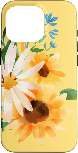 Miniatura 20 de iPhone 16 Yellow Sunflower Vintage Flower Petals Case