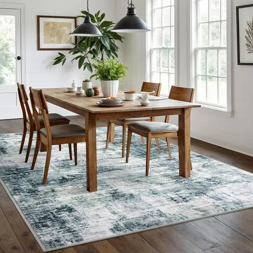 Miniatura 348 de IOHOUZE Alfombra abstracta lavable de 3 x 12 pies para pasillos, antideslizante para cocina, camino de entrada de lana sintética para interiores