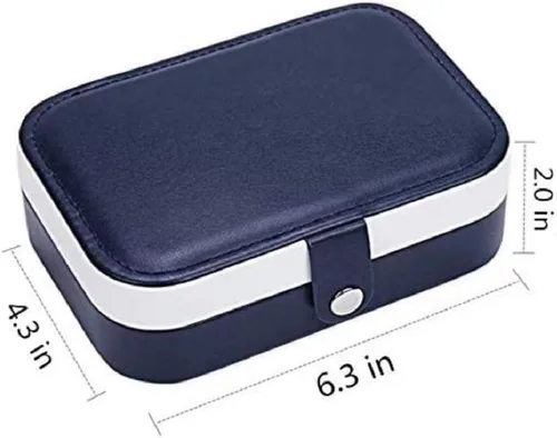 Miniatura 5 de Joyero de viaje para mujeres y niñas, regalo de doble capa, organizador de joyas pequeño, almacenamiento para aretes, anillos, collares, pulseras