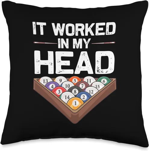 8 Ball Pool Gift Billiards Accessories & Stuff Divertido diseño de billar para hombres y mujeres, cojín deportivo para jugadores de piscina, 16 x 16