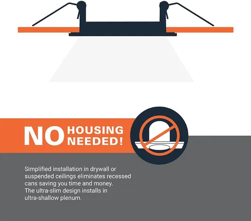 Miniatura 5 de HALO HLBE Foco empotrable delgado sin lata de 4 pulgadas para nueva construcción/remodelación - Paquete de 12 para contratistas