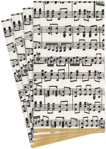 Miniatura 9 de Entertaining with Caspari Musica - Servilletas de cóctel de papel, paquete de 20, color negro
