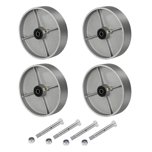 Miniatura 22 de Ruedas industriales de 3" x 2", rueda de hierro fundido de acero – Rueda de servicio pesado – Capacidad de 800 libras cada una, rodamiento