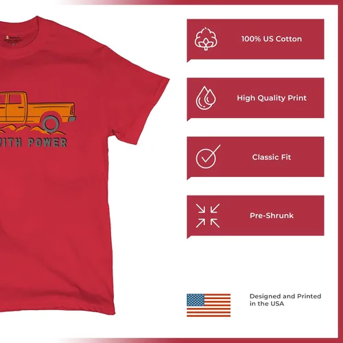 Miniatura 125 de Tee Hunt Camisetas gráficas y camisetas sin mangas para hombre Roll with Power Pickup Truck