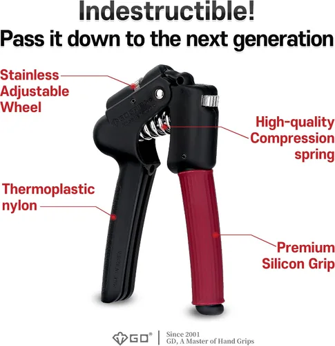 Miniatura 4 de GD Entrenador de fuerza de agarre (fortalecedor de agarre ajustable premium para entrenamiento de antebrazo) fortalecedor de muñeca y antebrazo