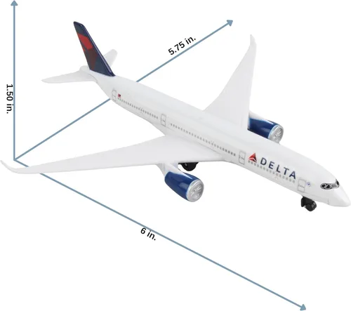 Miniatura 6 de Daron Avión de Juguete – Delta Air Lines Airbus A350 – Modelo de Avión de Juguete de Metal Fundido a Presión con Piezas de Plástico para Niños a
