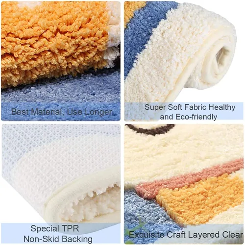 Miniatura 5 de Ankah Dog Series - Alfombra de baño de la colección de animales Shiba y Corgi, felpa suave y peluda, antideslizante, altamente absorbente, lavable a
