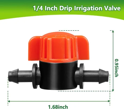 Miniatura 3 de 20pcs 1/4 pulgada Barb Shut-Off Válvula universal de riego por goteo tubería válvula de acoplamiento