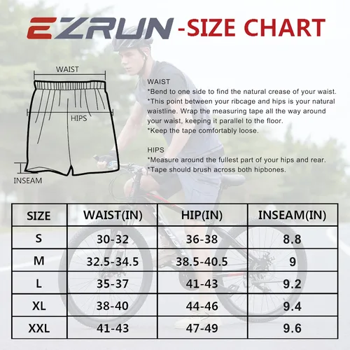 Miniatura 6 de EZRUN - Pantalones cortos de ciclismo de montaña acolchados 3D para hombre