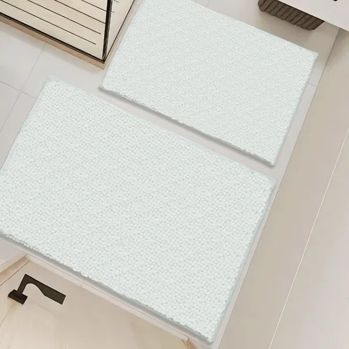Miniatura 19 de Juego de alfombras de baño de 2 piezas, súper absorbente suave, gruesa, lavable en lavadora, alfombra de baño de chenilla antideslizante, alfombra