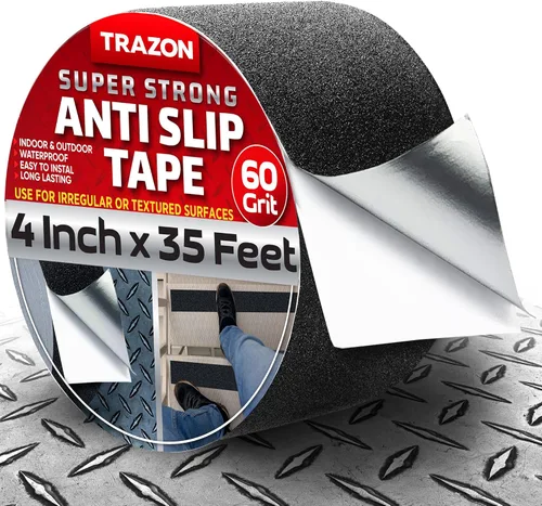Miniatura 20 de Cinta de agarre - Cinta antideslizante resistente transparente para interiores y exteriores, 1 pulgada * 35 pies, rollo/adhesivos antideslizantes