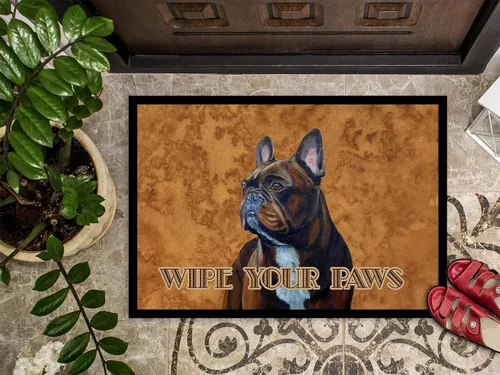 Miniatura 3 de Caroline's Treasures LH9455MAT - Felpudo de bulldog francés Wipe Your Paws de 18 x 27 pulgadas, tapete para puerta delantera, interior y exterior