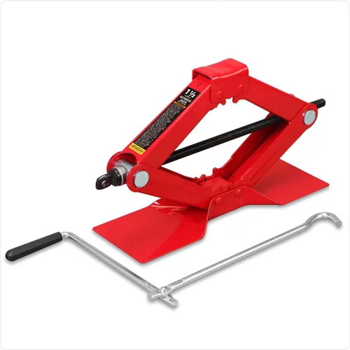 Big RED T10152-1 Torin Car Scissor Jack: gato tijera portátil de acero para neumáticos con mango desmontable, gatos de nivelación duraderos para