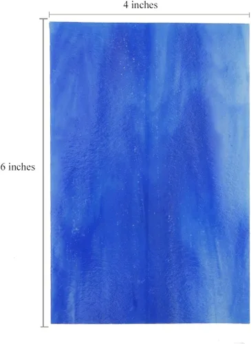 Miniatura 6 de Lanyani (10 hojas) Paquete de hojas de vidrio de colores azules variedad 4 x 6 pulgadas de vidrio de arte opalino Tiffany, texturas mixtas