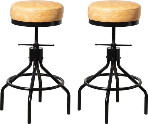 Miniatura 16 de Taburetes de bar giratorios ajustables, modernos de piel sintética de 28 pulgadas, redondo, sin espalda, altura de mostrador, silla de bar