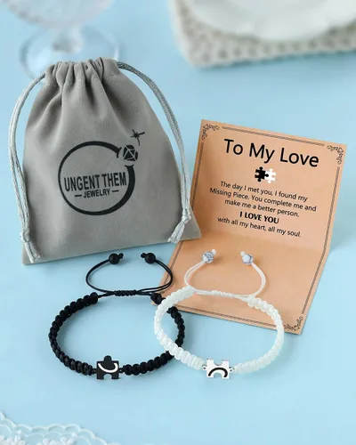 Miniatura 7 de UNGENT THEM You Are My Missing Piece of The Puzzle – Pulseras para parejas, aniversario, Navidad, I Love You, regalos más dulces del día de San