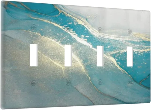 Miniatura 154 de Cubiertas Decorativas para Placas de Interruptor Abstracto Moderno de Mediados de Siglo Arco Boho Sol Dorado Hoja 1 Gang Placa de Pared Cubierta
