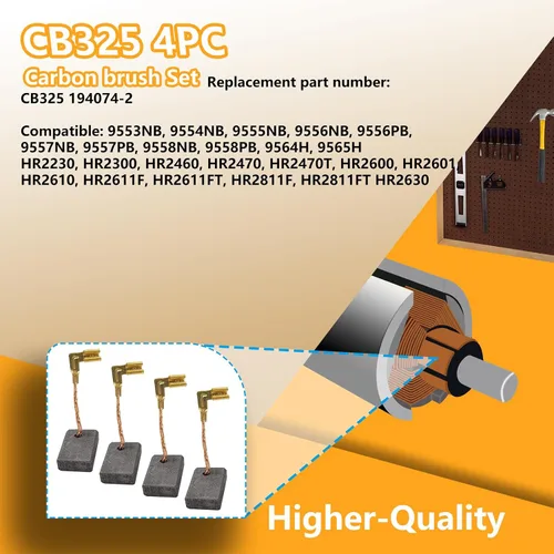 Miniatura 3 de CB325 194074-2 Reemplazo del cepillo de carbono para amoladora angular Makita reemplaza GA4540 GA5040 9557NB 9557PB 9558NB 9558PB 9564H 9565H Pieza